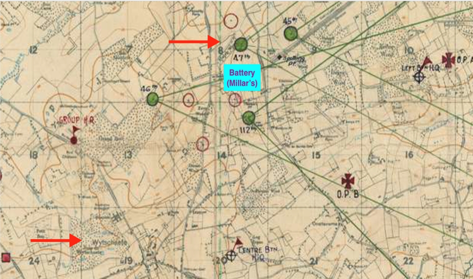 Millar’s Battery (47th) near Wytchaete, Belgium